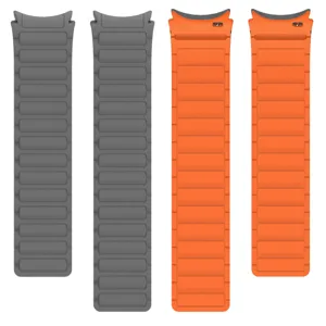 Silicone smartwatch replacement band tubular wavy design compatible multiple models.