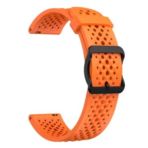 Ersatz 22mm Silikon Uhrenarmband fur Sport Smartwatch, atmungsaktives bequemes weiches Band.