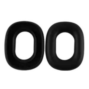 Black replacement ear cushions detail view for over-ear headphones compatibility accessories.