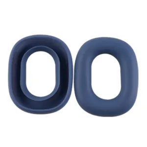 Silicone ear cushion covers replacement for wireless headphones, blue protective case.