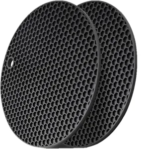 Dessus de plat rond en silicone résistant à la chaleur tapis antidérapant cuisine pot
