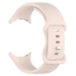 Premium soft silicone replacement watch strap in light pink, comfortable and durable fit for daily.