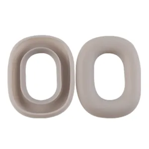 Soft silicone ear cushion covers for over-ear headphones, grey protective accessories.