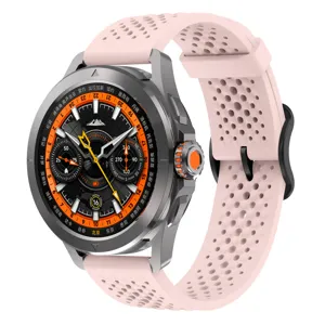 Silikon Uhrenarmband 22mm atmungsaktives Ersatzarmband kompatibel mit Sport Smartwatch rosa