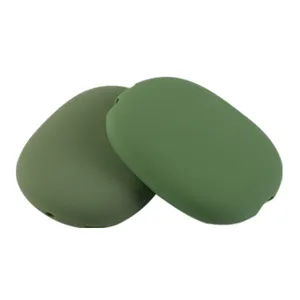 Silicone protective case cover for headphones, soft anti-scratch sleeve accessory, olive green