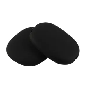 Detailed view of black silicone protective case compatible with AirPods Max headphones.