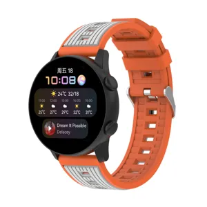 Silicone watch strap dual color replacement band for smart watch universal fit 20mm 22mm