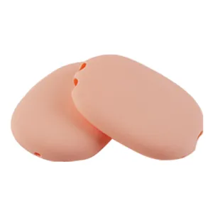 Pink silicone protective case for AirPods Max headphones, soft anti-scratch cover.