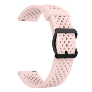 Rosa perforiertes Silikon-Ersatzarmband 22mm atmungsaktives Sportarmband für Smartwatches