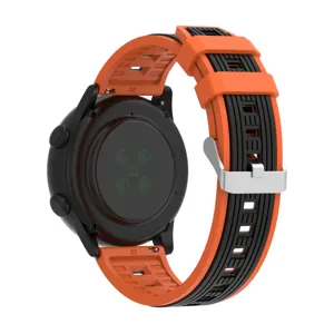 22mm silicone watch strap replacement dual color breathable sport band for smartwatch
