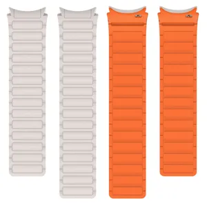Silicone replacement watch band detail view, compatible with smartwatches, flexible and durable.
