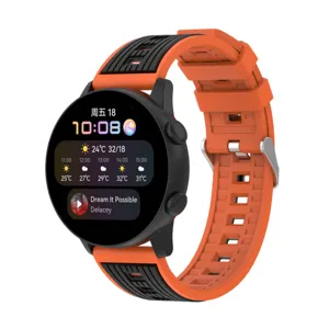 Universal 20mm 22mm silicone watch strap dual color replacement band for smart watch.