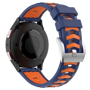 Blue and orange silicone watch strap 20mm compatible with various smartwatches easily.