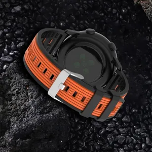 Dual-color silicone watch strap replacement band 20mm 22mm breathable sports accessory universal