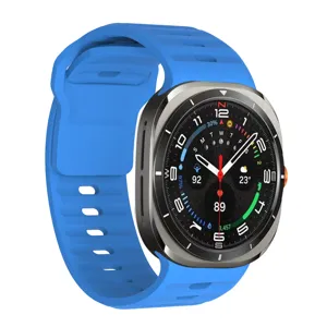 Silicone watch strap replacement band detail view, flexible and durable design for sports.