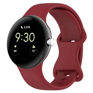 Replacement silicone watch band for Google Pixel Watch 3, comfortable red wrist strap design.