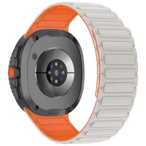 Magnetic silicone watch strap rear view close up showing details for smart wearable devices
