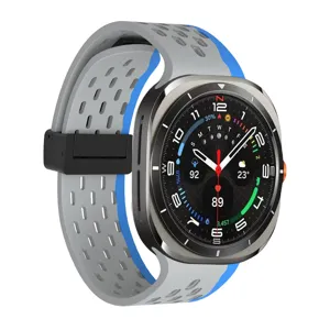 Silicone magnetic strap with ventilation holes for Samsung Galaxy Watch Ultra details.