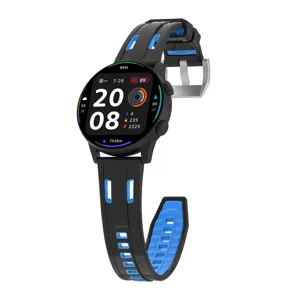 Dual color silicone watch strap replacement band compatible with smart watch, breathable design.