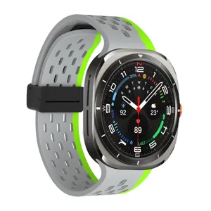 Compatible silicone watch band for Samsung Galaxy Watch Ultra, breathable multi-hole strap.