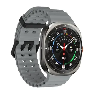 Silicone breathable strap detail closeup, porous design, comfortable daily wear replacement.