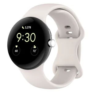 Silicone watch strap replacement band detail, flexible and comfortable daily wear accessory.