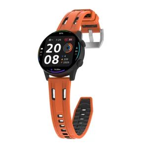Dual-color silicone watch strap replacement for smart watch, durable and comfortable fit.
