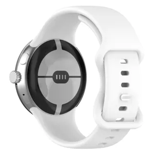 White silicone replacement strap and case designed for smartwatch, durable and comfortable.
