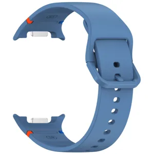Blue silicone watch band replacement strap with buckle and connector for smartwatch S/M size