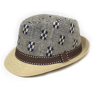Men's straw fedora hat summer casual sun protection beach jazz hat fashion outdoor headwear