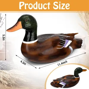 Gartenfigur Stockente aus Harz wasserdichte Tierornament Skulptur für Rasen Hof Dekoration