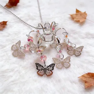 Crystal suncatcher wind chime window garden hanging decoration butterfly pendant decor