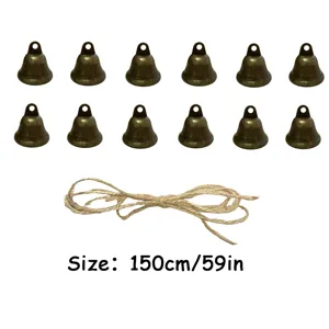 Christmas DIY witch bells doorbell pendant with rustic jute rope for holiday door decor.