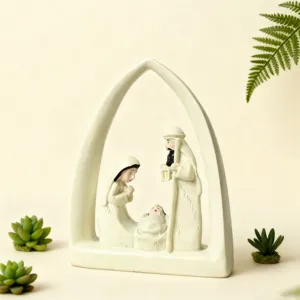 Resin religious nativity figurine for home desktop and window decoration craft item
