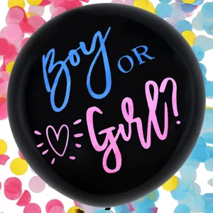 36 inch black gender reveal balloon boy or girl latex balloons for baby shower party decor