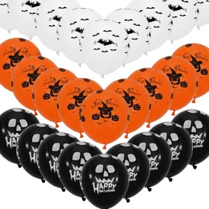 Halloween Latexballons 12 Zoll bedruckt Kuerbis Fledermaus Totenkopf Party Deko Ballon Set