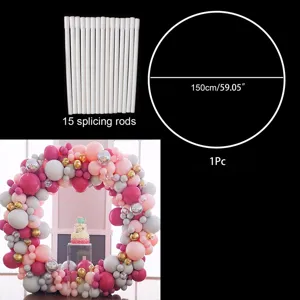 Kit support d'arche de ballon rond avec 15 tiges, 150cm de diamètre pour fête.