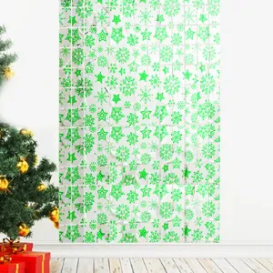 Tenda di Natale quadrata con paillettes 1x2m sfondo lamina fiocco di neve verde festa.