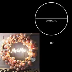 Support d'arche de ballon rond 200cm 78.7 pouces cercle métal fête mariage deco