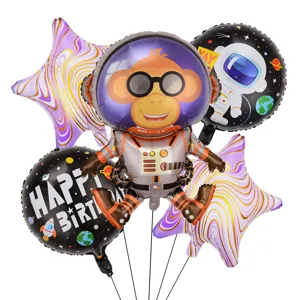 Set di palloncini in alluminio a tema spaziale, decorazione per feste di compleanno.