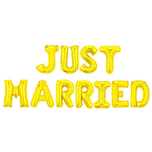 ballons lettres en feuille d or 16 pouces just married pour fete de fiancailles et mariage