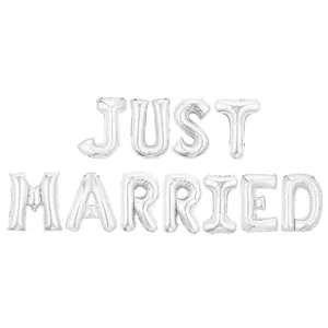 16 pouces ballons aluminium lettres argent just married pour decoration de fete de mariage
