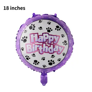 18 Zoll lila Pfotenabdruck Happy Birthday Folienballon für Hunde Party Dekoration