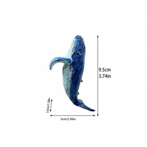 Dettaglio appendiabiti per fioriera in resina di balena blu, simpatica scultura di animali.