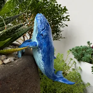 Pendente vaso di fiori in resina balena blu giardino esterno simulazione animale dettaglio
