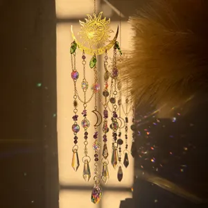 Dreamy crystal sun catcher window hanging rainbow maker prism for room home decor.