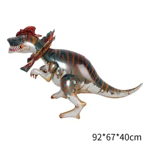 Dinosaur foil balloon for Jurassic themed party decoration, large simulation animal toy 92cm