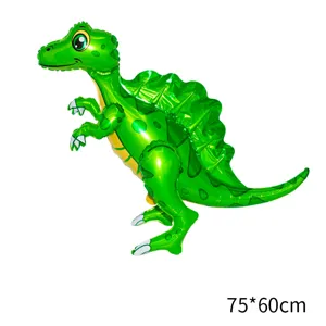 Green dinosaur foil balloon 4d cartoon animal birthday party decoration size 75x60cm