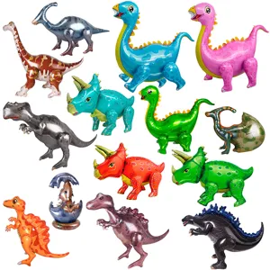 4D Large Dinosaur Foil Balloon Inflatable Standing Cartoon Animal Balloon Jurassic World Theme Party Decoration Kids Birthday Toy