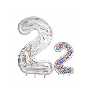 Ballon aluminium chiffre 2 cadre fête d'anniversaire accessoires décoration boîte à ballons